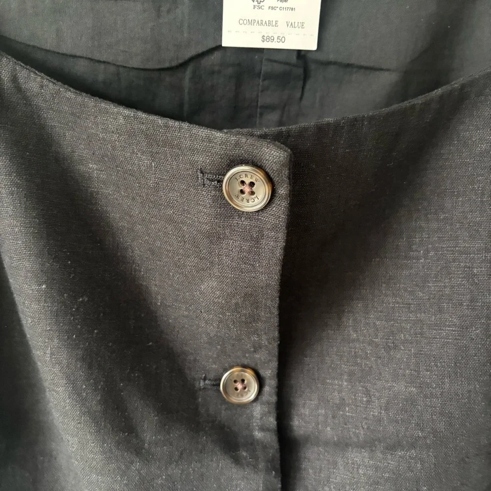 J. Crew Scoop Neck Linen Blend Button Front Vest NWT Plus Size Quiet Luxury
